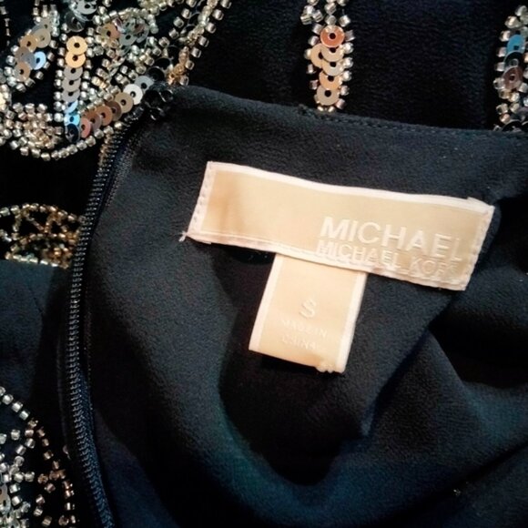 Michael Michael Kors Beaded Black Dress Size Small - Picture 5 of 6